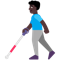 Man with White Cane- Dark Skin Tone emoji on Microsoft